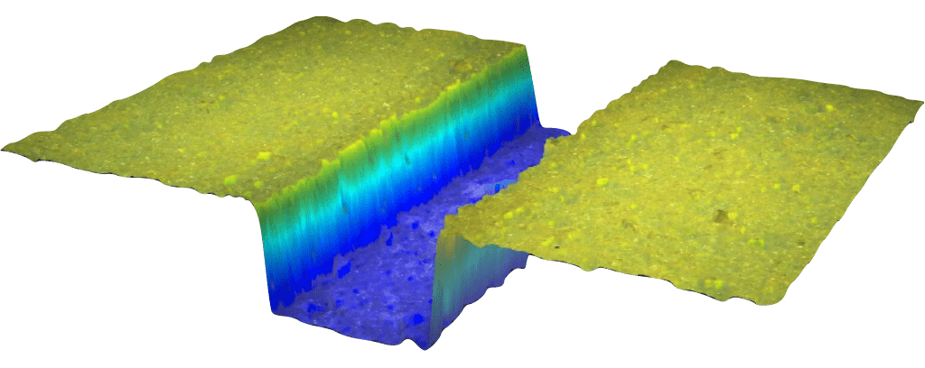 3D measurement of a new pad groove