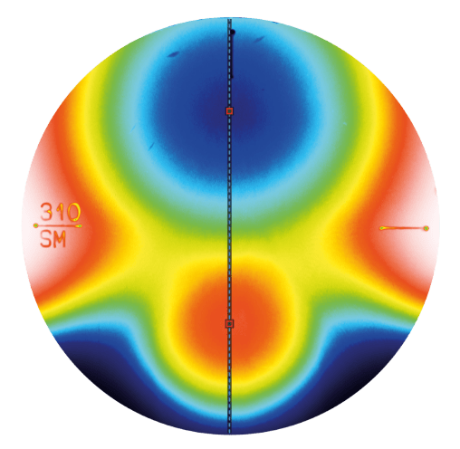 Topography Progressive lenses 2D false color