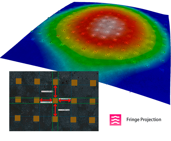 Wafer warping through structure measurement