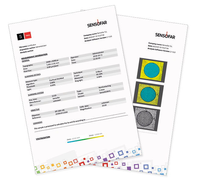 Reporting SensoVIEW