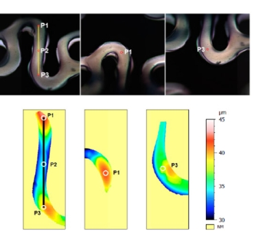 Optical stent inspection of surface texture and coating thickness